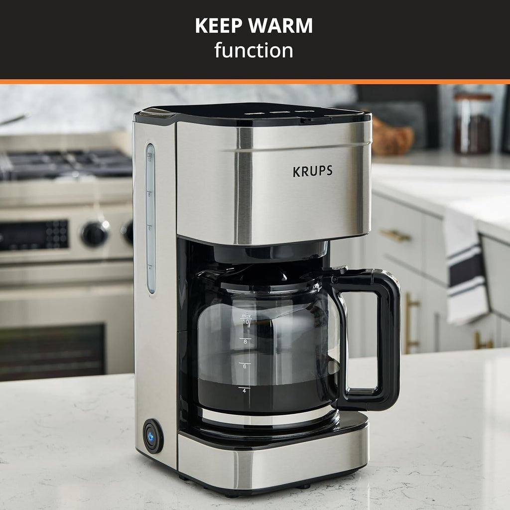 10-Cup Drip Coffee Maker, Digital Display, Stainless Steel Finish, Programmable Timer, Auto Shutoff
