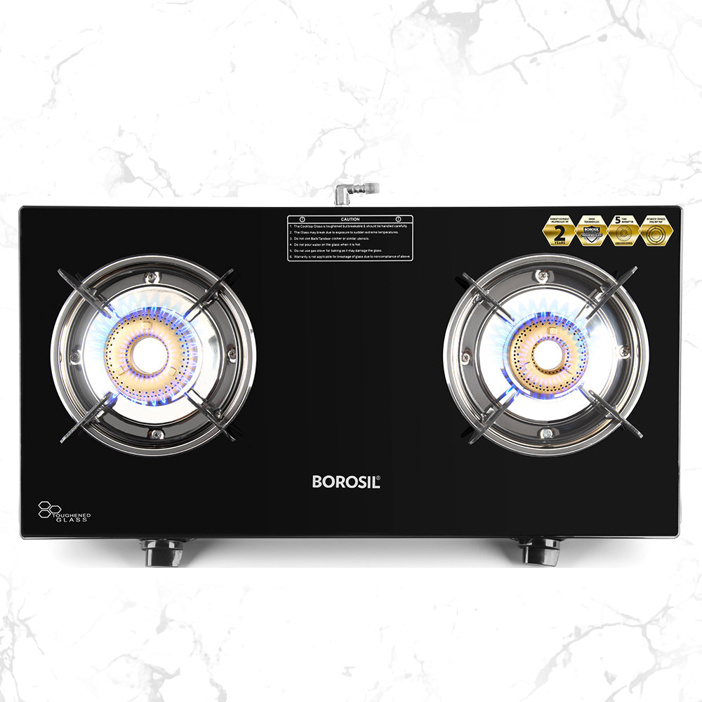 Borosil Magnum Glass-top Gas stove, 2 Burners