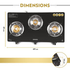 Borosil Magnum Pro Glass-top Gas stove, 3 Burners