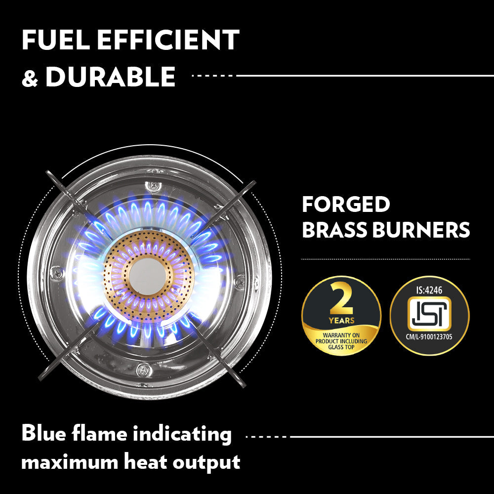 Borosil Magnum Pro Glass-top Gas stove, 3 Burners