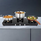 Borosil Flame Star Glass-top Gas Stove, 3 Burners