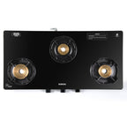 Borosil Flame Star Glass-top Gas Stove, 3 Burners