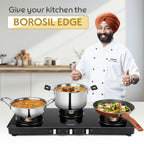 Borosil Flame Star Glass-top Gas Stove, 3 Burners