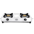 Borosil Smart Flame Stainless Steel Gas Stove, 2 Burners