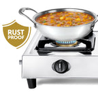 Borosil Smart Flame Stainless Steel Gas Stove, 2 Burners