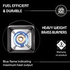 Borosil Smart Flame Stainless Steel Gas Stove, 2 Burners