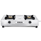 Borosil Smart Flame DLX Stainless Steel Gas Stove, 2 Burners