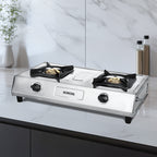 Borosil Smart Flame DLX Stainless Steel Gas Stove, 2 Burners