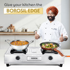 Borosil Smart Flame DLX Stainless Steel Gas Stove, 2 Burners