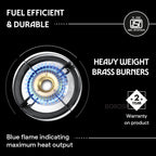 Borosil Ignite Pro Stainless Steel Gas Stove, 3 Burners