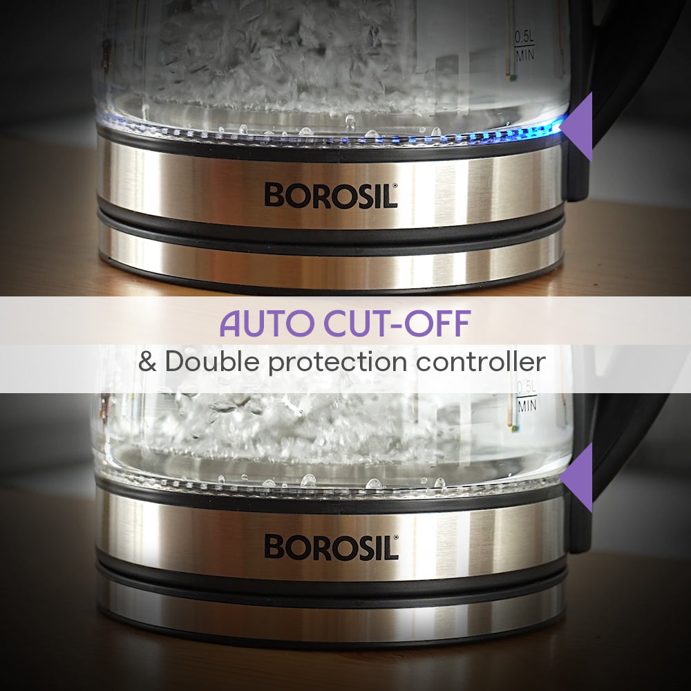 Crystal 1.2L Electric Glass Kettle, 1350 W