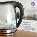 Crystal 1.8L Electric Glass Kettle, 1500 W