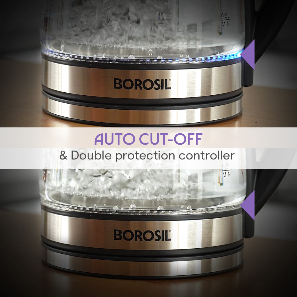 Crystal 1.8L Electric Glass Kettle, 1500 W