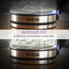 Crystal 1.8L Electric Glass Kettle, 1500 W