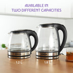 Crystal 1.8L Electric Glass Kettle, 1500 W