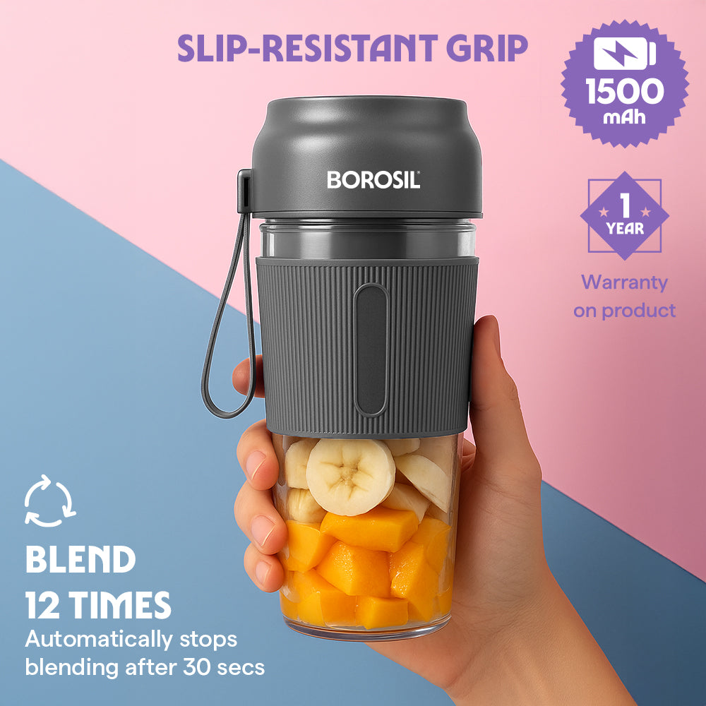 Nutrigrip Portable Blender, Grey, 40 W