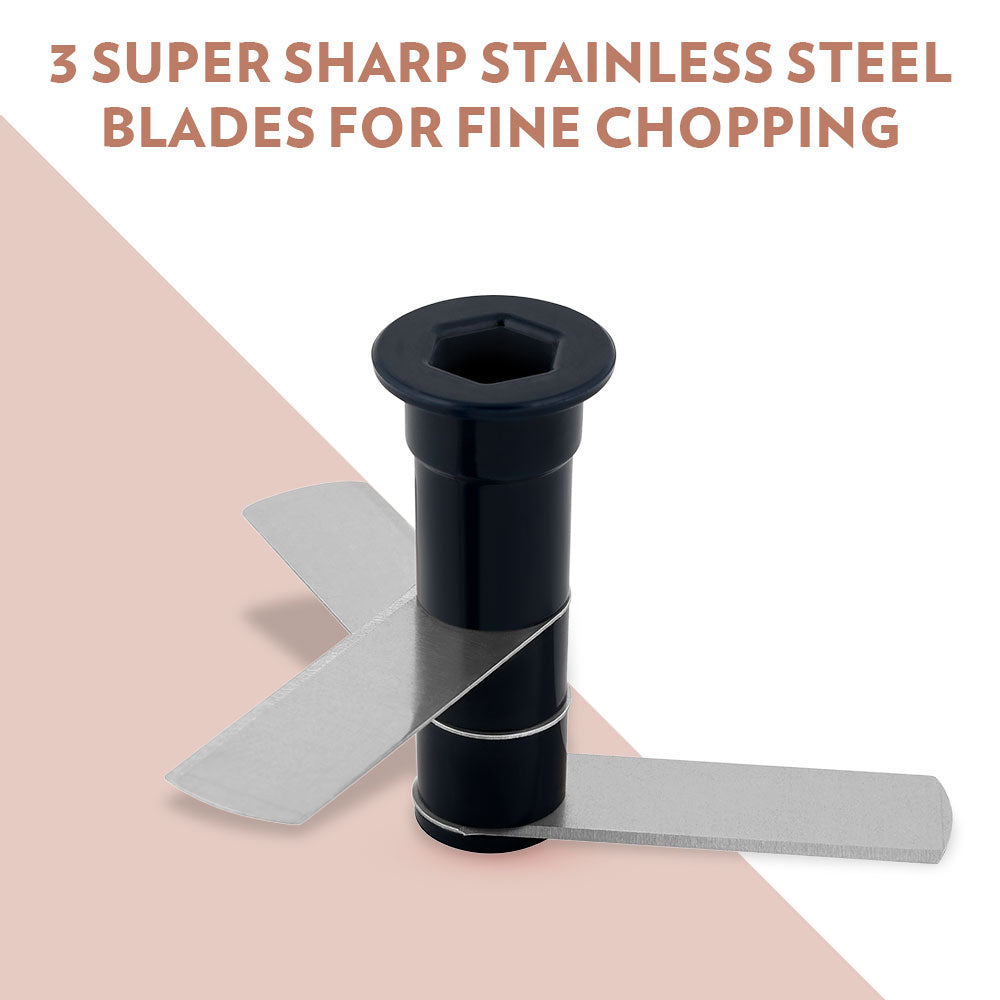 Borosil EazyPull Chopper, 600ml - 3 Blades