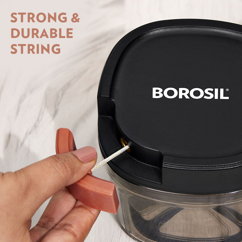 Borosil EazyPull Chopper, 600ml - 3 Blades