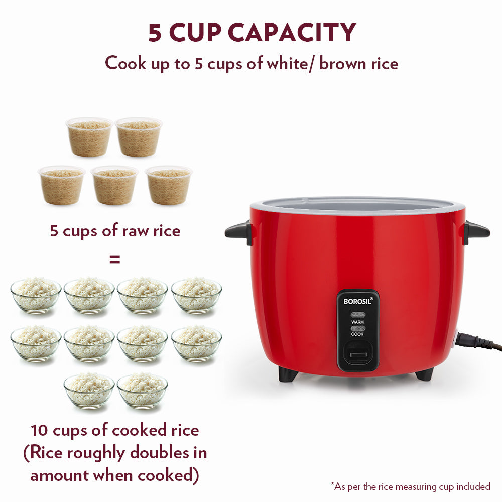 Borosil Pronto Dual Electric Rice Cooker, 1.8L