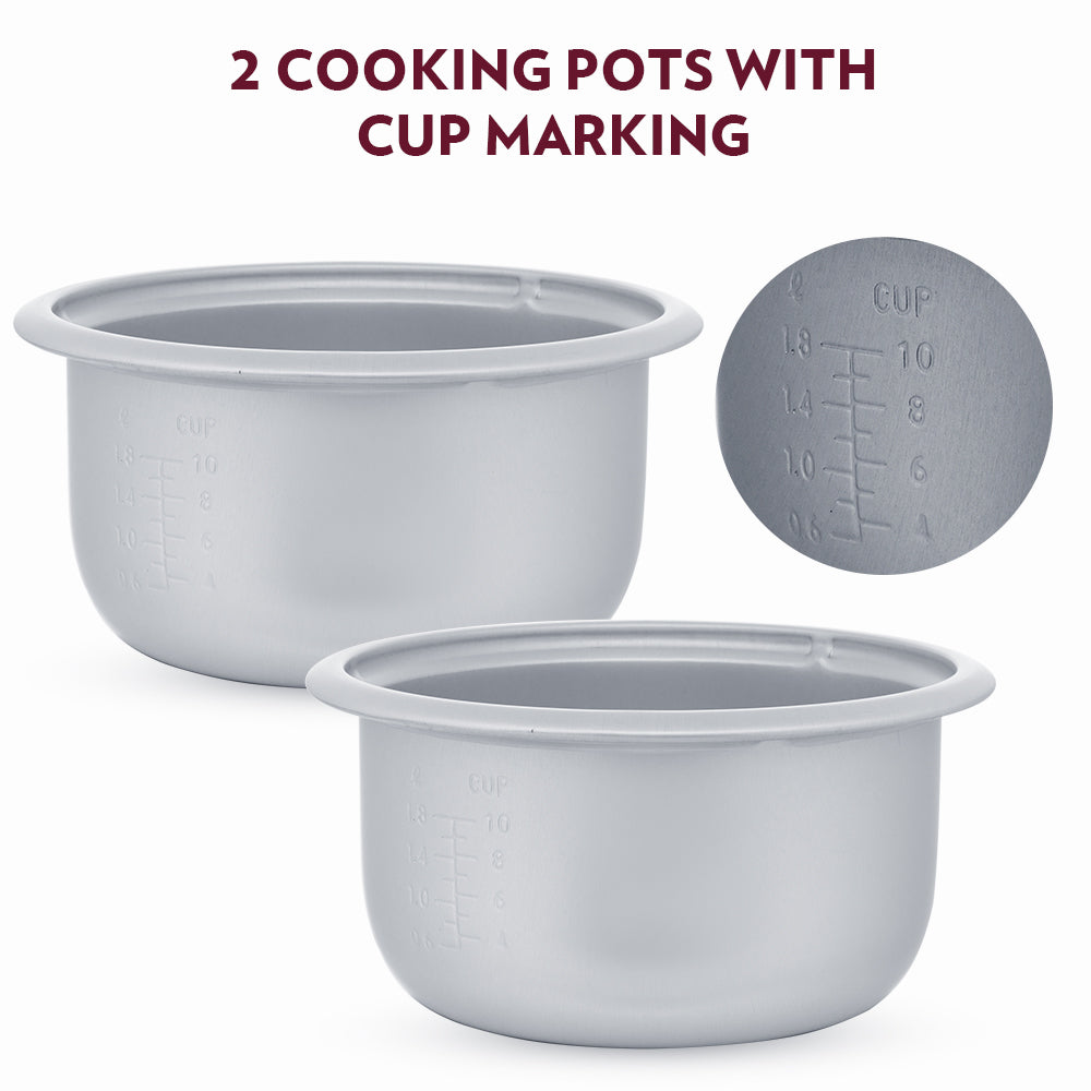 Borosil Pronto Dual Electric Rice Cooker, 1.8L