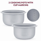 Borosil Pronto Dual Electric Rice Cooker, 1.8L