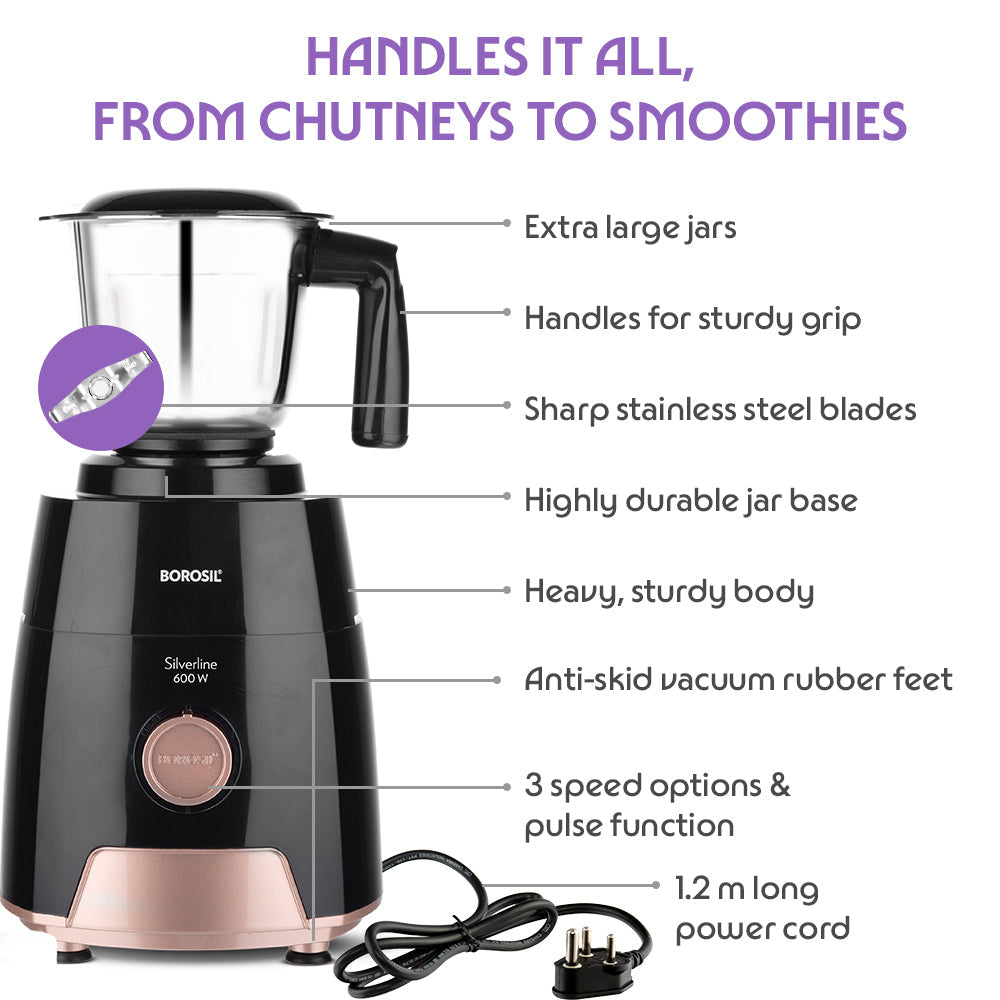 Borosil Silverline RG 600W Mixer Grinders