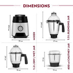 Borosil Silverline Mixer Grinder W17