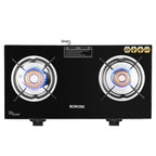 Borosil Blaze Glass-top Gas stove, 2 Burners (1 Large & 1 Small)