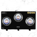 Borosil Flare Glasstop Gas stove, 3 Burners, 3burners(2large&1small)