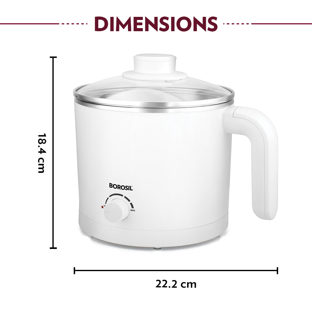 Borosil Cooltouch Multipurpose Kettle, 1.2 L