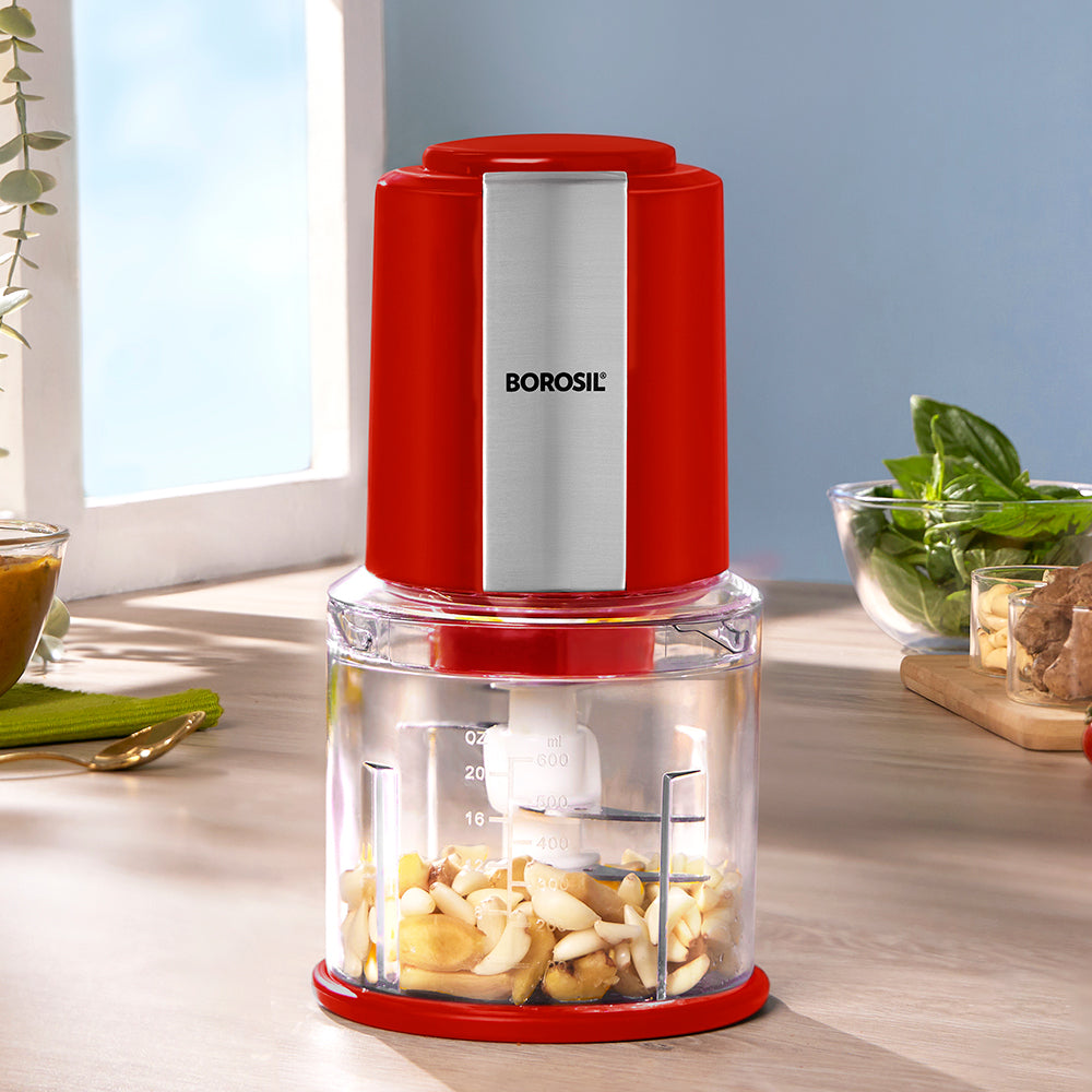 Borosil Chef Delite 300W Chopper, Red