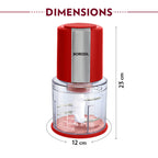 Borosil Chef Delite 300W Chopper, Red