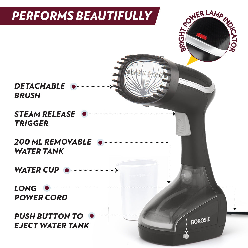 Borosil Garment Steamer GS01, 1000W