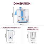 Borosil Primus II Juicer Mixer Grinder