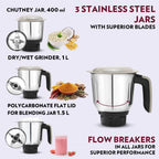 Borosil Infinity Mixer Grinder, 4 Jars