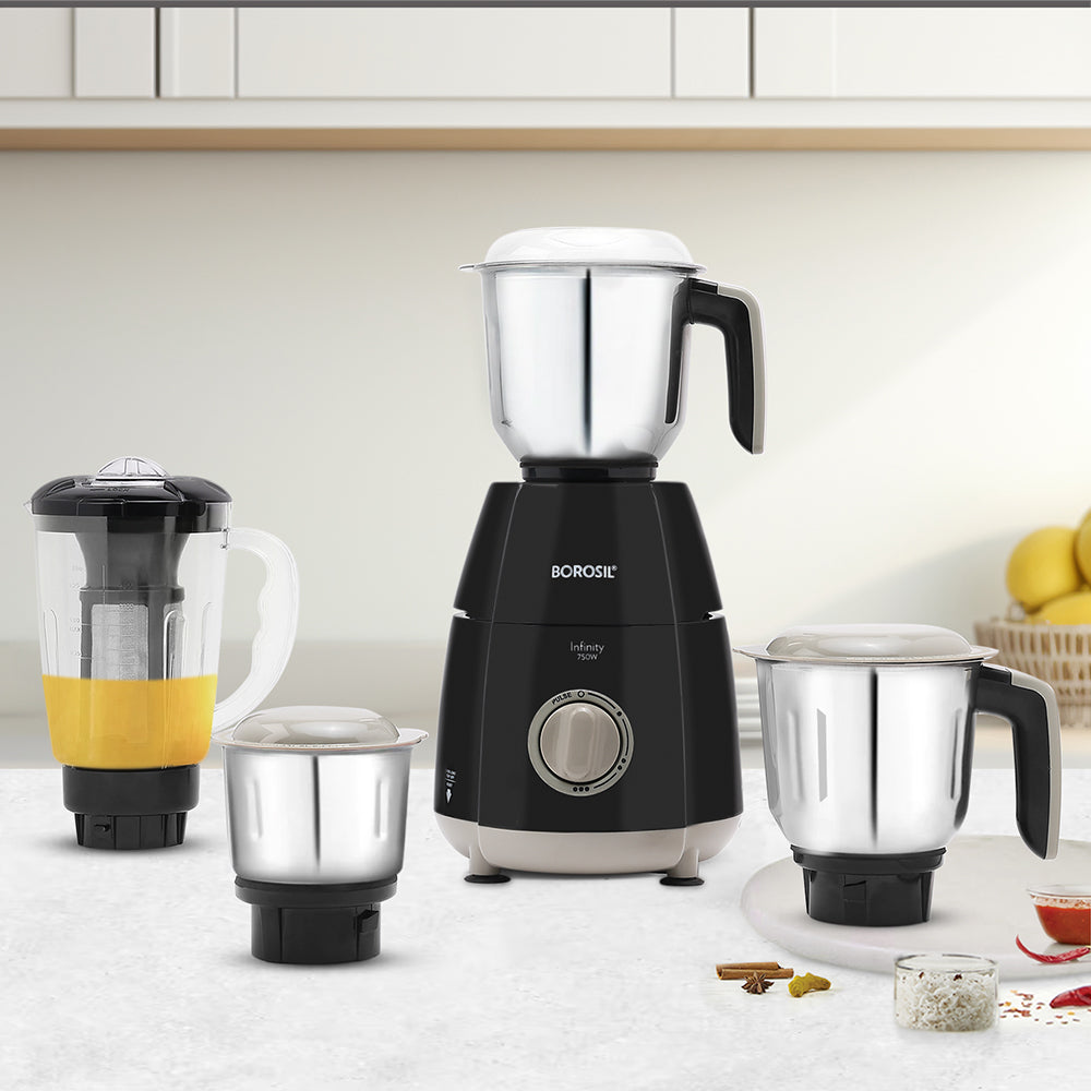 Borosil Infinity Mixer Grinder, 4 Jars