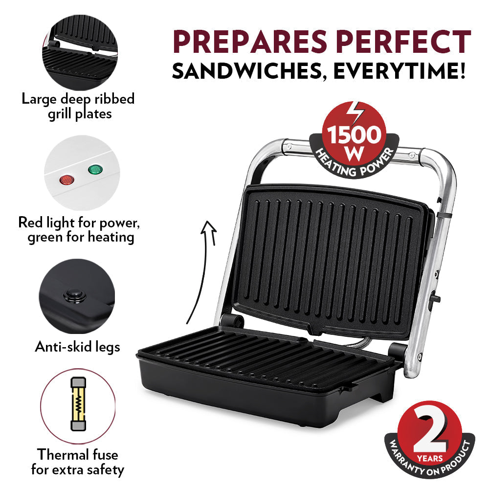 Borosil Jumbo 180° Grill Sandwich Maker
