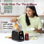 Borosil Krispy Pop-Up Toaster, Black