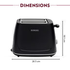 Borosil Krispy Pop-Up Toaster, Black