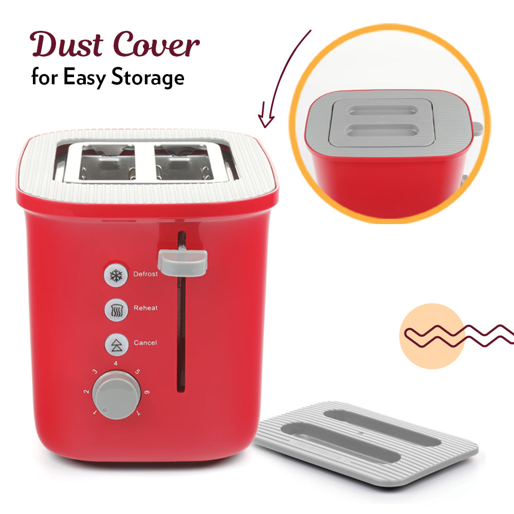 Borosil Krispy Pop-up Toaster, Red